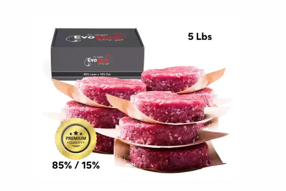 5 lbs - 10 (8 oz) Frozen Raw Patties - 85/15 (Healthy Pets)