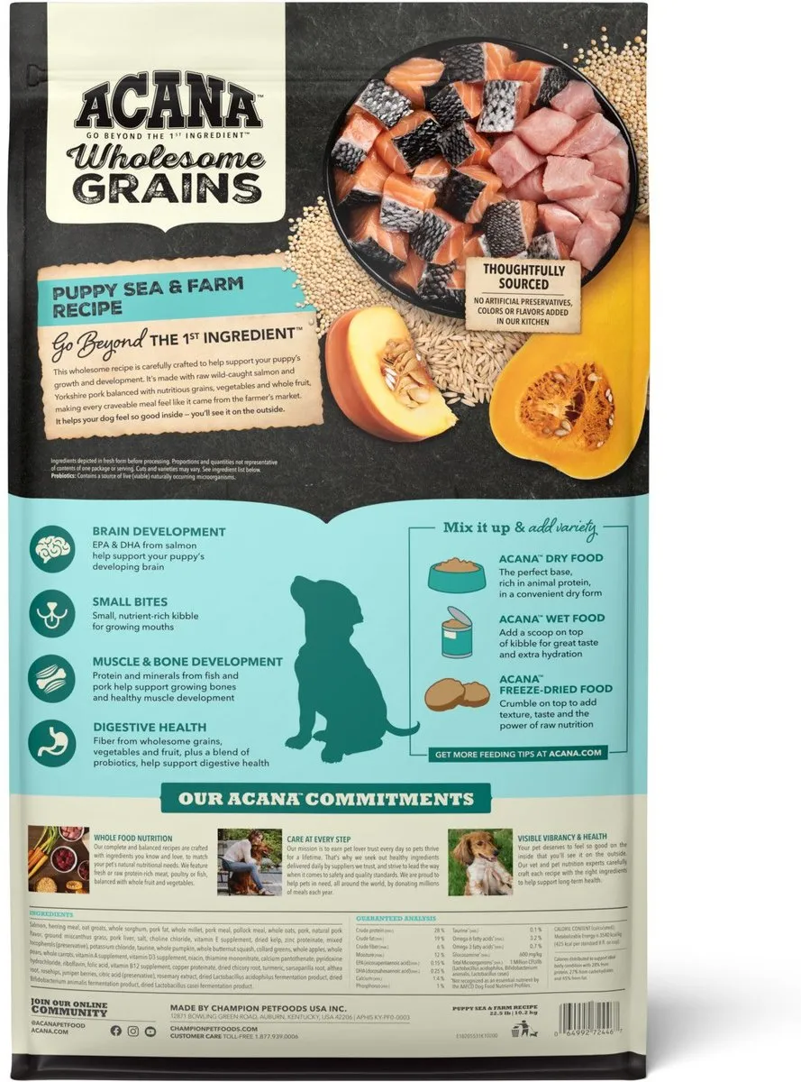 ACANA Wholesome Grains Puppy Sea & Farm Recipe Dry Dog Food