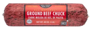 All Natural* 80% Lean/20% Fat Ground Beef Chuck, 3 lb Roll