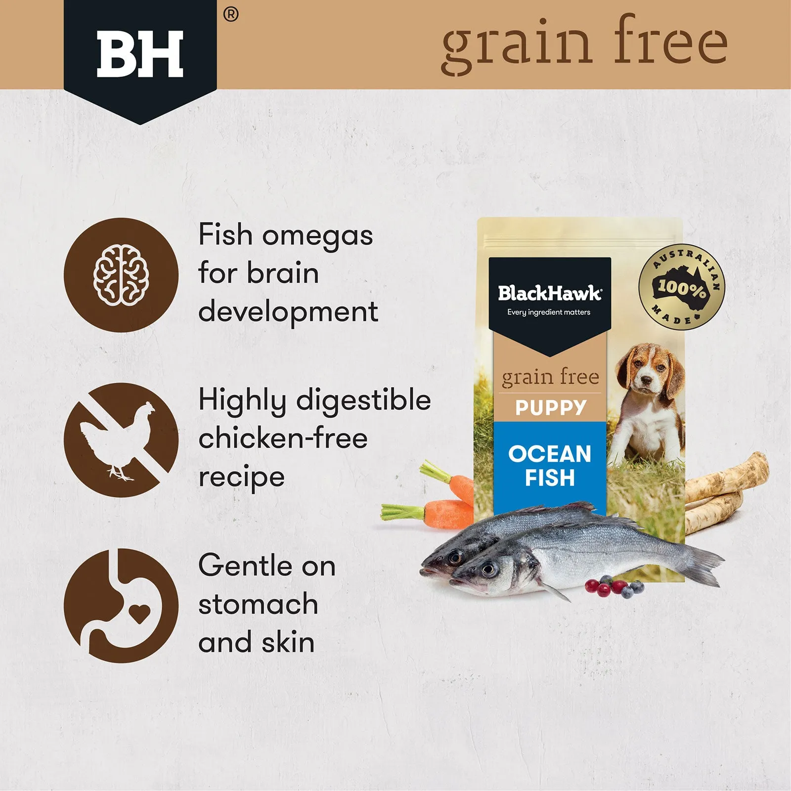 Black Hawk Grain Free Dog Food Puppy Ocean Fish