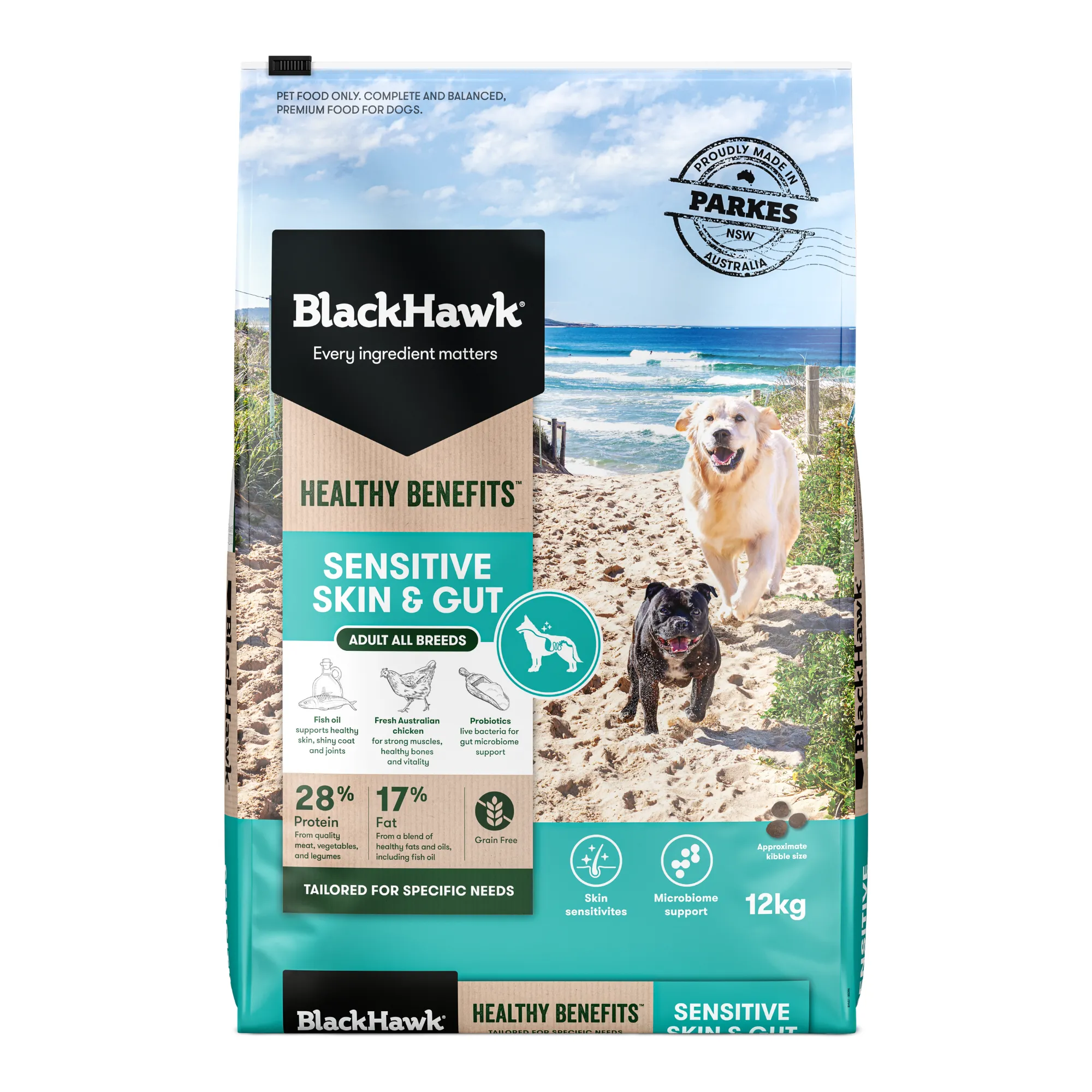 Black Hawk Healthy Benefits Adult Sensitive Skin and Gut Dry Dog Food