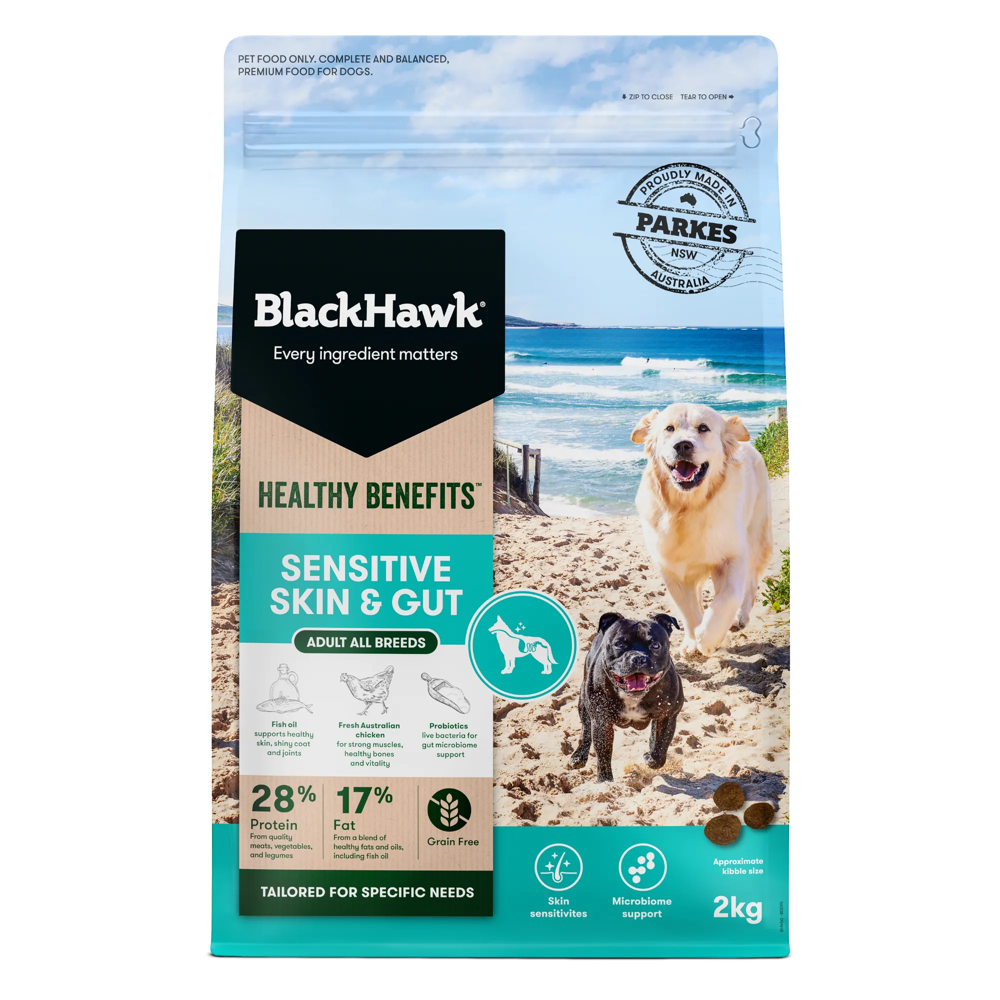 Black Hawk Healthy Benefits Adult Sensitive Skin and Gut Dry Dog Food