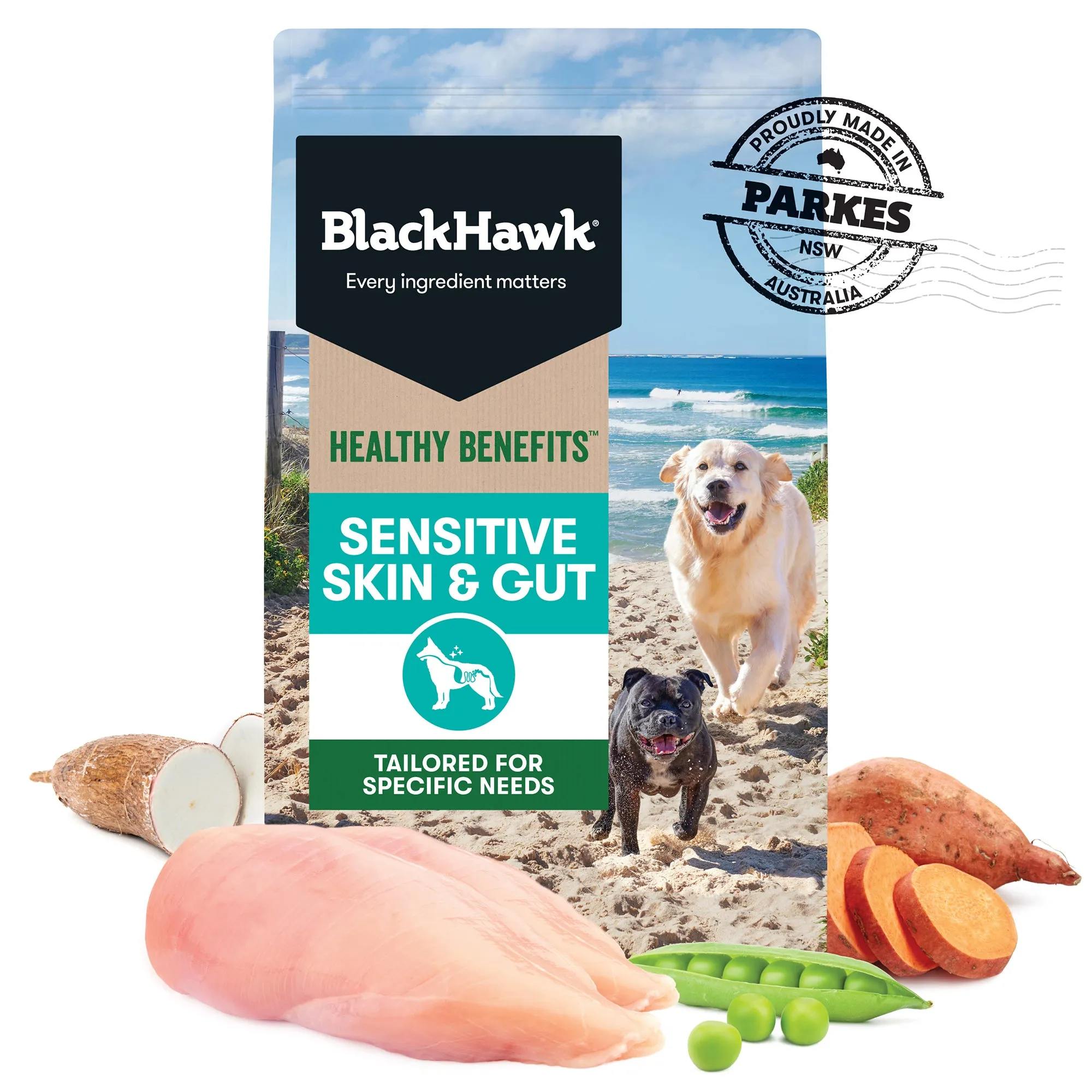 Black Hawk Healthy Benefits Adult Sensitive Skin and Gut Dry Dog Food