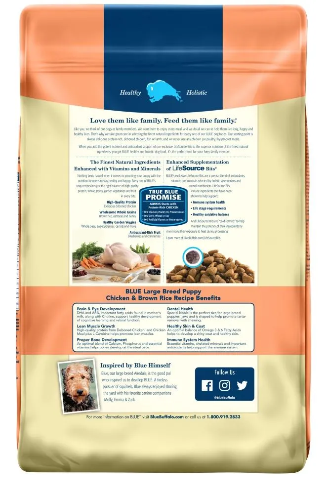 Blue Buffalo Life Protection Chicken & Brown Rice Recipe Large Breed Puppy Dry Dog Food