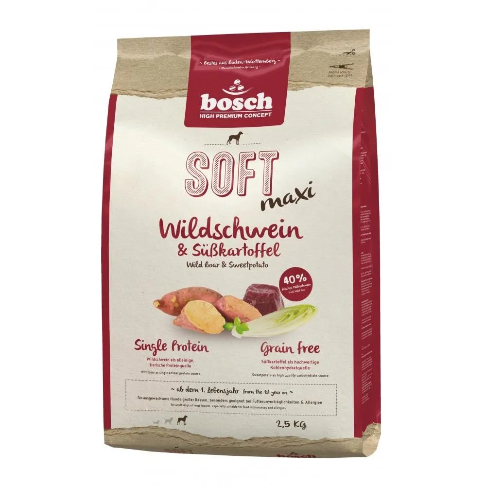 Bosch High Premium Soft  Maxi Wild Boar & Sweet Potato Grain Free Dry Dog Food 2.5kg