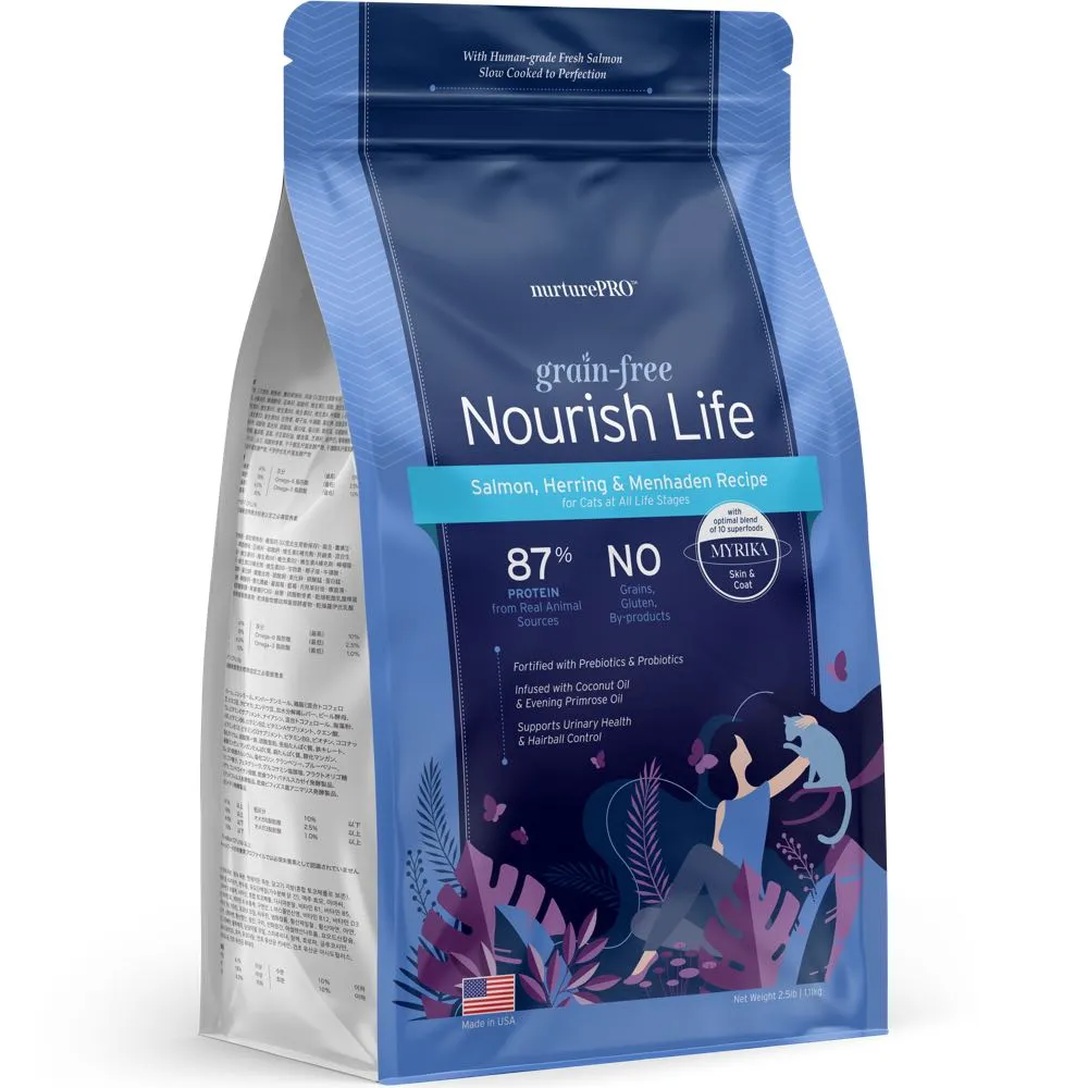 'BUNDLE DEAL': Nurture Pro Nourish Life Salmon, Herring & Menhaden Recipe Grain-Free Dry Cat Food