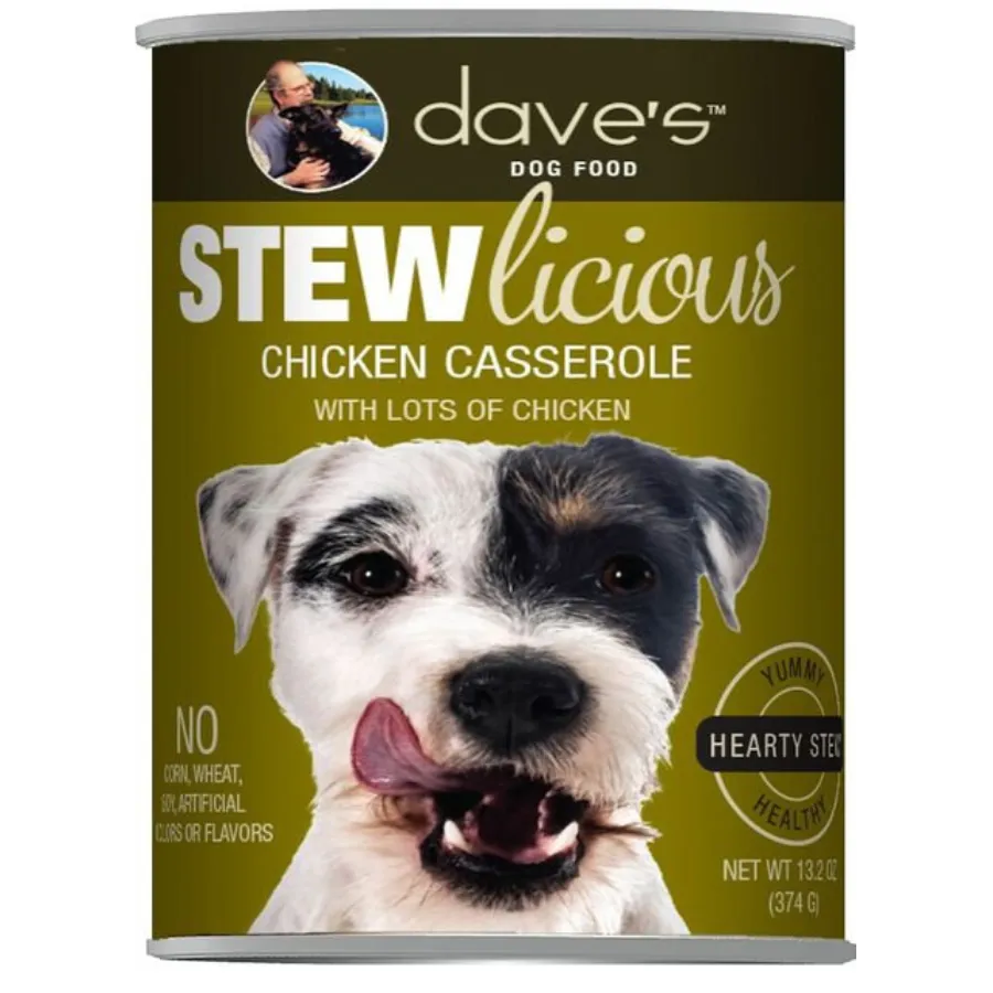 Dave's Pet Food Stewlicious Chicken Casserole Canned Dog Food, 13.2-oz