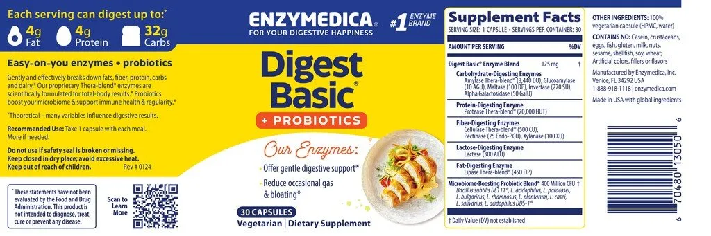 Enzymedica Digest Basic Probiotics 30 Capsule