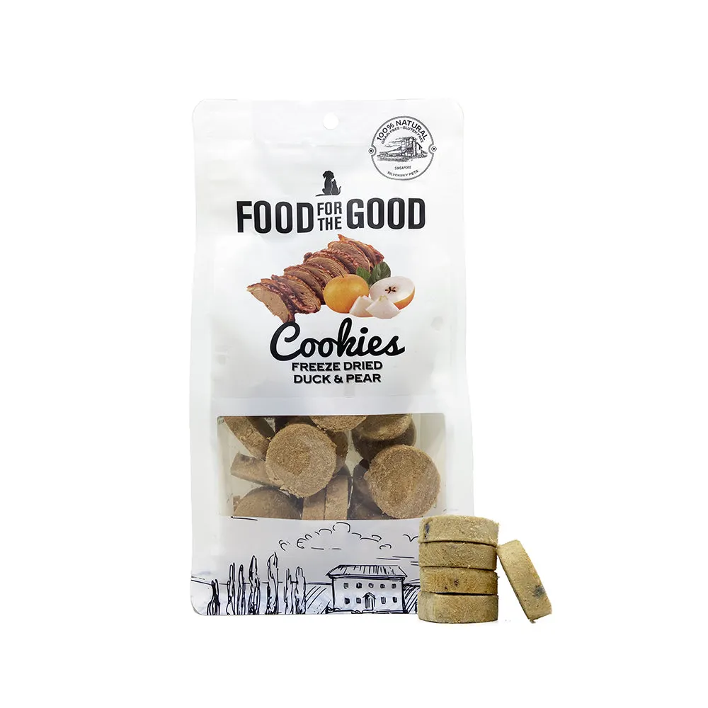 Food For The Good Dog & Cat Treats Freeze Dried Duck & Pear Cookies 70g