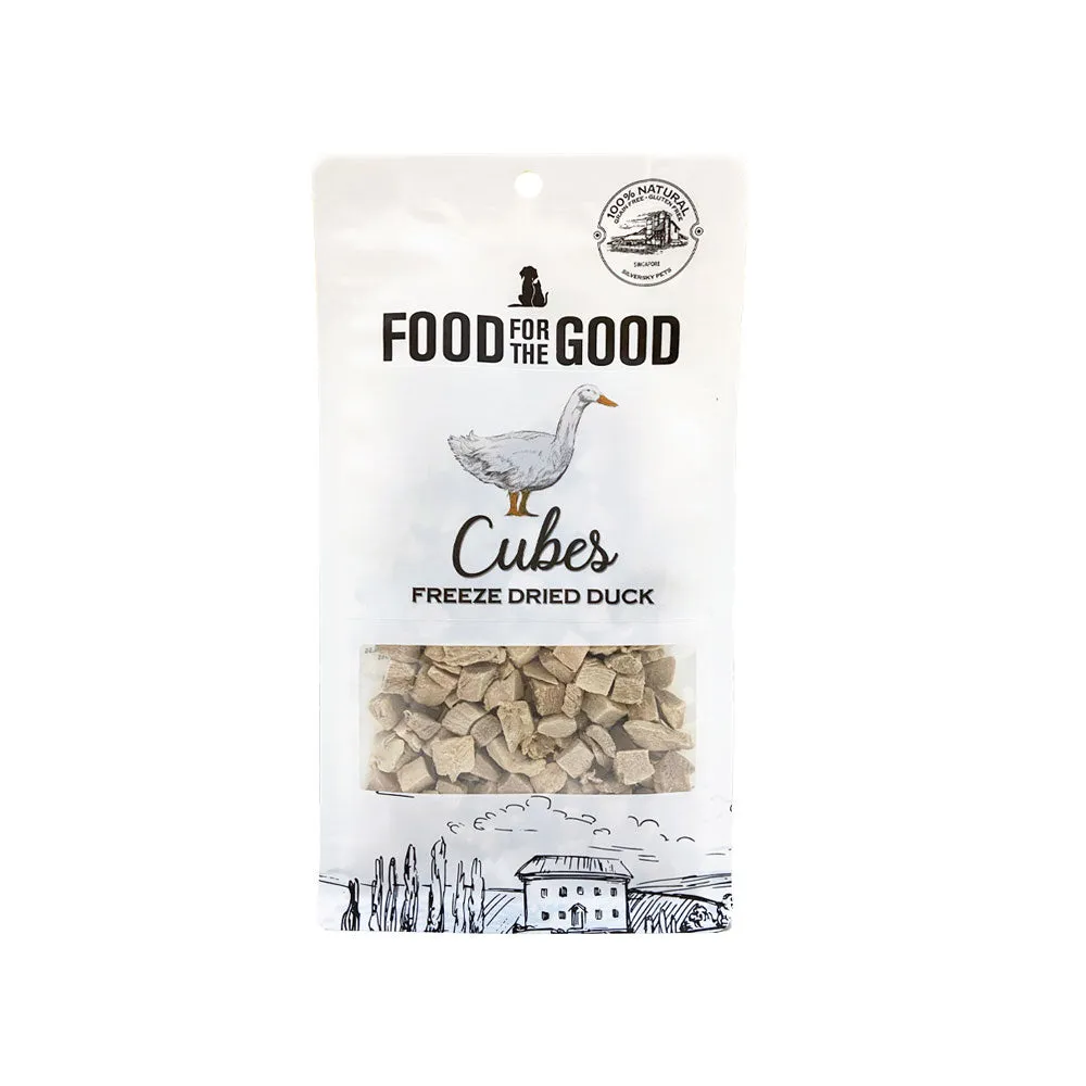 Food For The Good Dog & Cat Treats Freeze Dried Duck Cubes 70g