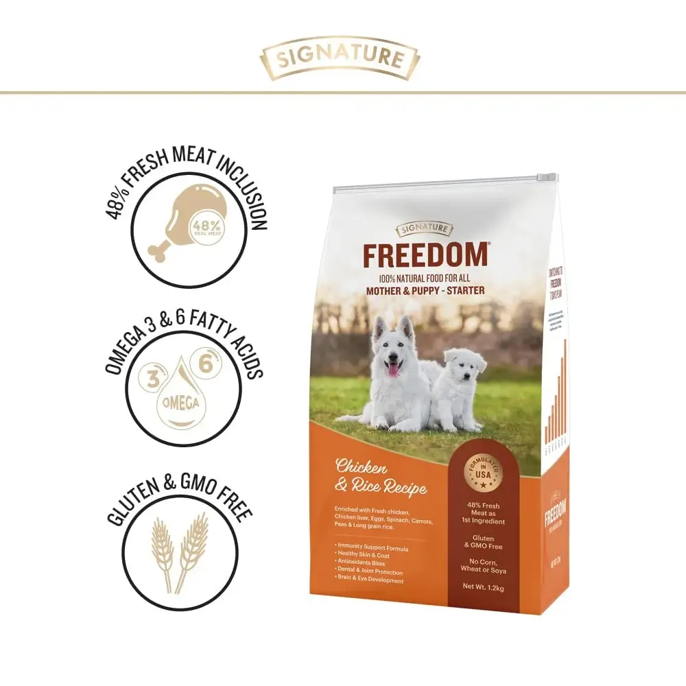 Freedom Chicken & Rice Starter (Mother & Puppy) Dog Dry Food - 1.2 kg