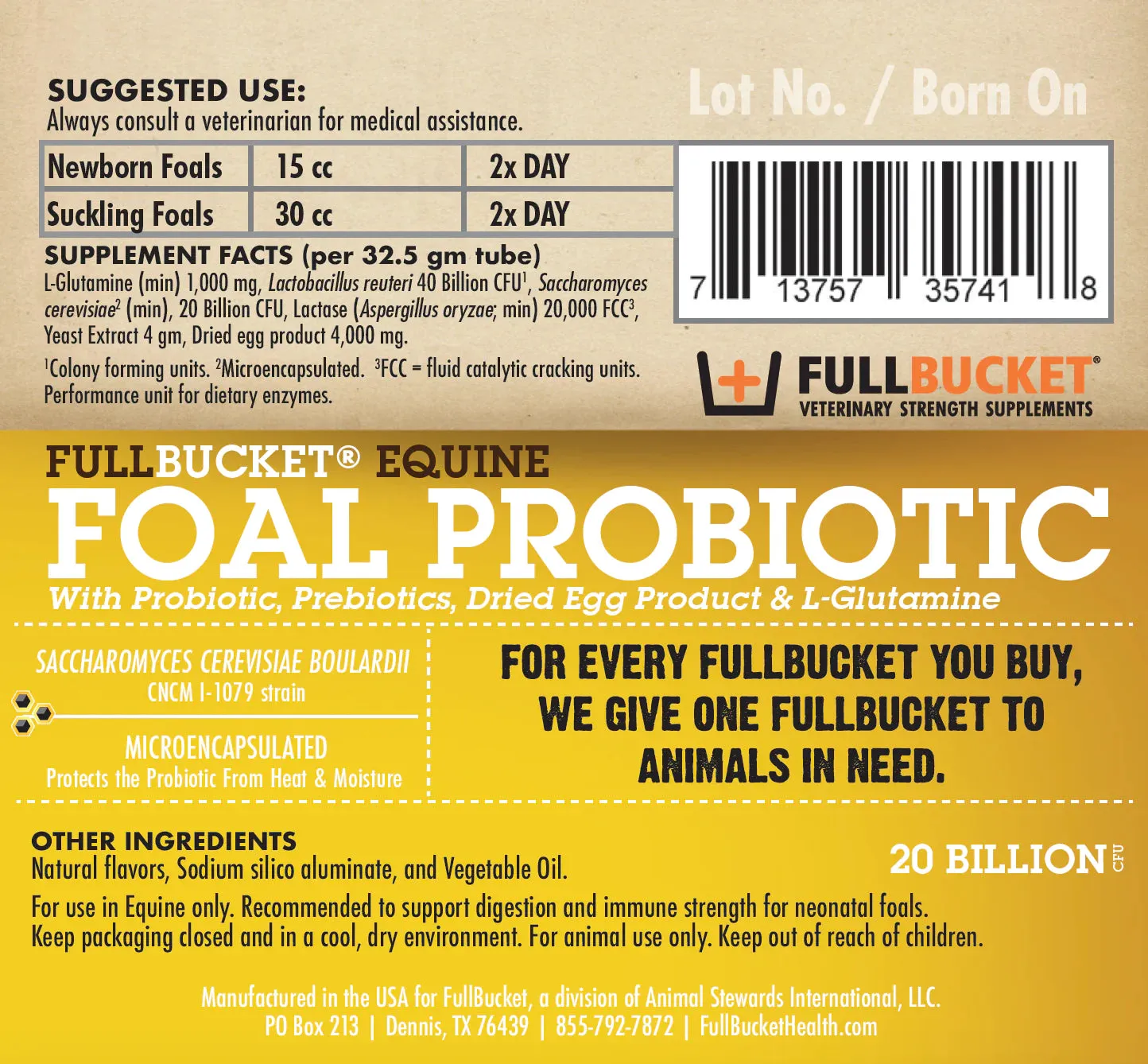 Fullbucket Foal Probiotic Paste (10 tube)