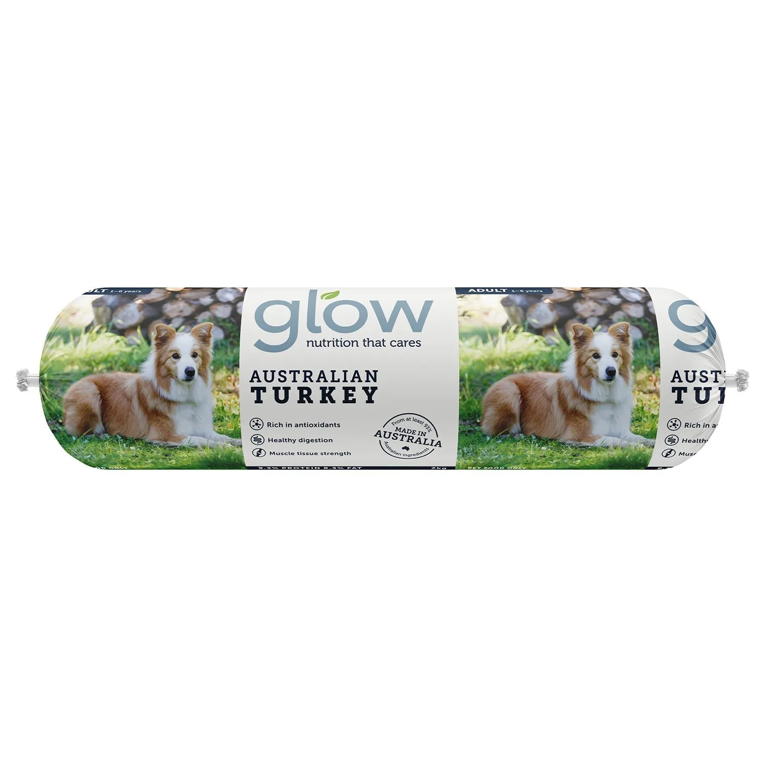 Glow Adult Australian Turkey Cooked Dog Roll 2kg