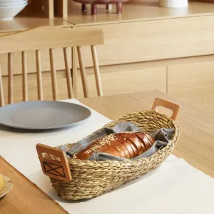 Handmade Sabai Grass Bread Basket-Large-Natural