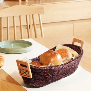 Handmade Sabai Grass Bread Basket-Small-Brown