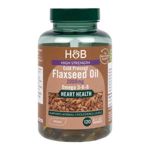 Holland & Barrett Vegan High Strength Flaxseed Triple Omega 3-6-9 Oil 120 Capsules