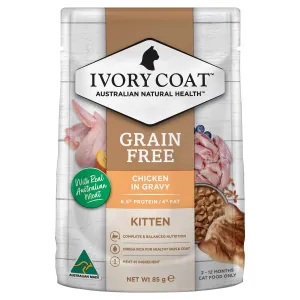 Ivory Coat Cat Food Pouch Kitten Chicken in Gravy