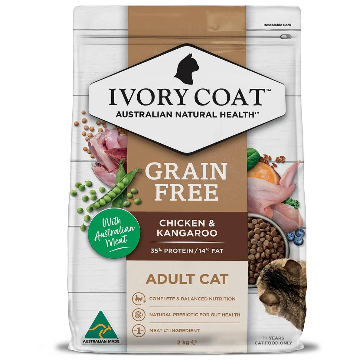 Ivory Coat Grain Free Indoor Adult Dry Cat Food Chicken & Kangaroo