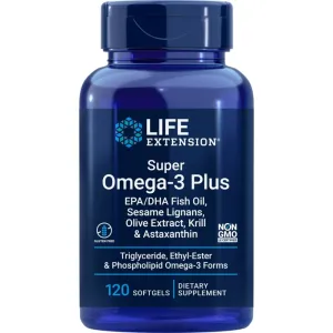 Life Extension Omega-3 Plus EPA/DHA w/ Sesame Lignans, Olive Extract, Krill & Astaxanthin 120 Soft Gels