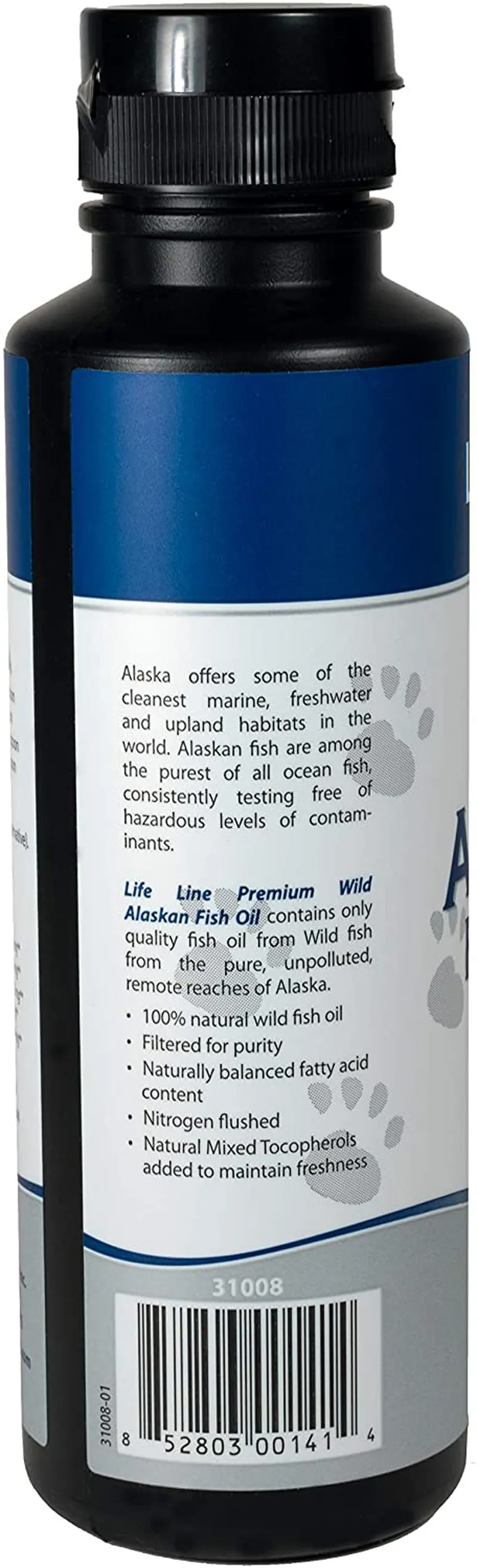 Life Line Pet Nutrition Wild Alaskan Fish Oil Omega-3 Supplement for Skin & Coat – Supports Brain, Eye & Heart Health in Dogs & Cats