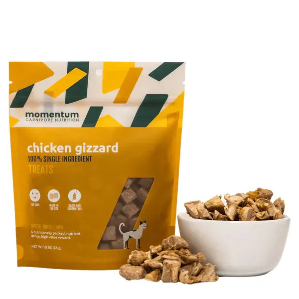 Momentum Carnivore Nutrition Freeze-Dried Chicken Gizzard Treats for Cats