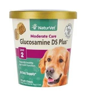 NaturVet Glucosamine DS Plus (Level 2) Moderate Care Soft Chew Cat & Dog Supplement (70 Count)