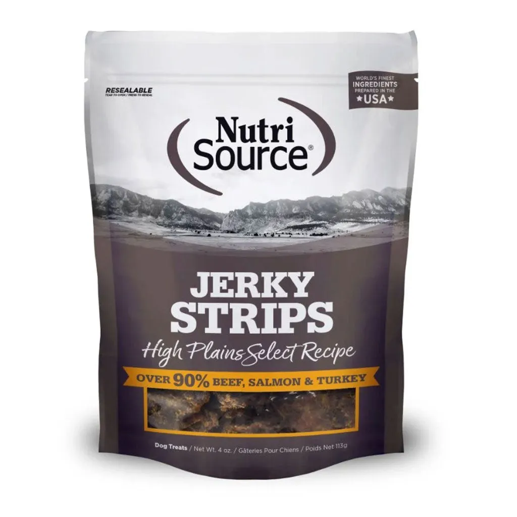 NutriSource Jerky Strips High Plains Select Recipe Dog Treats, 4-oz