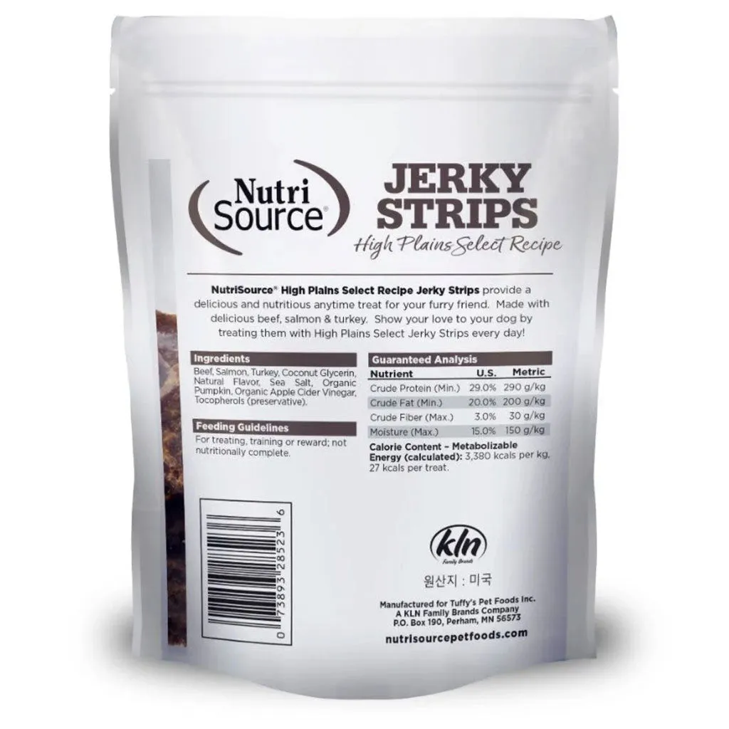 NutriSource Jerky Strips High Plains Select Recipe Dog Treats, 4-oz