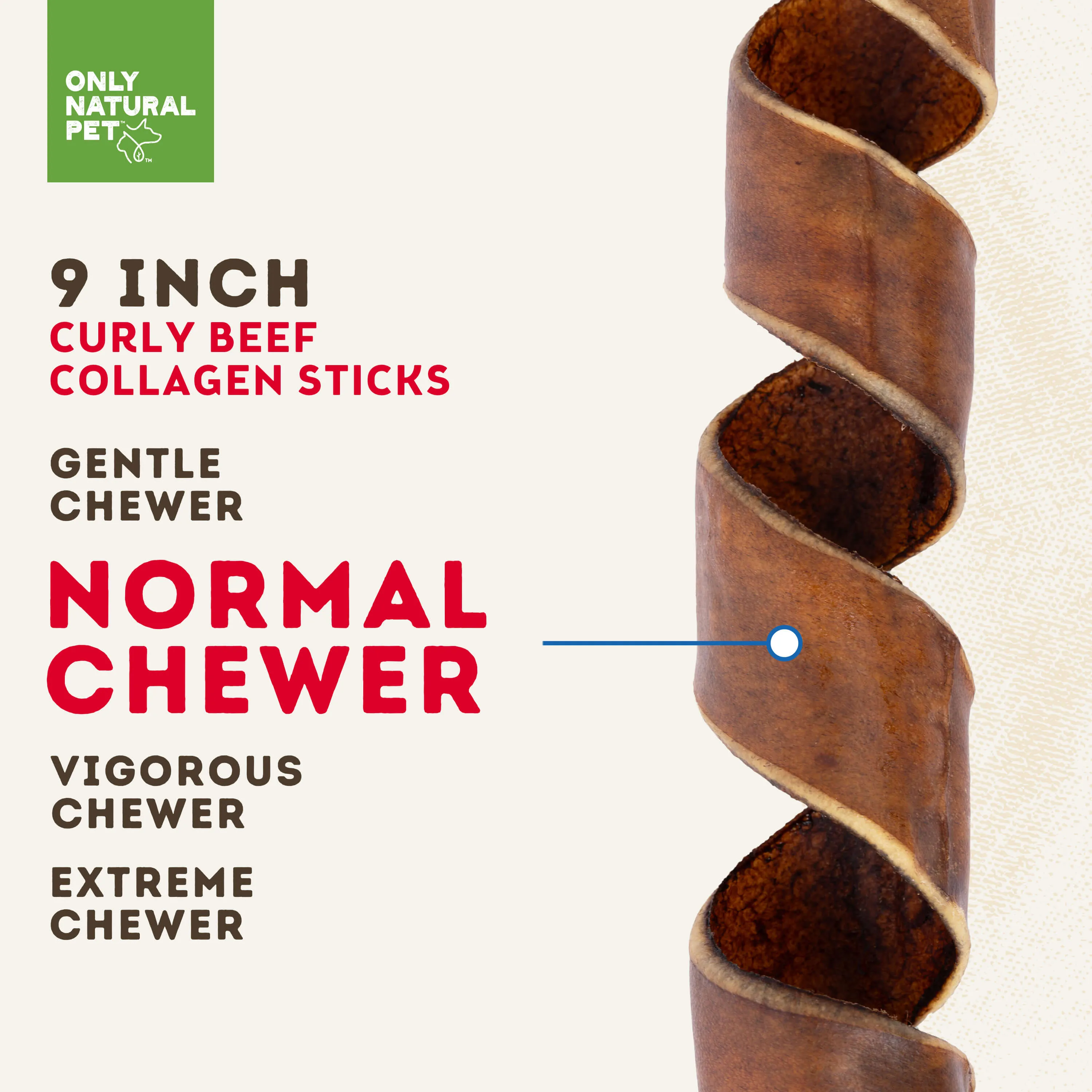 Only Natural Pet Curly Beef Collagen Stick for Dogs