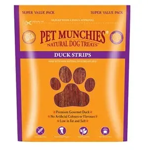 Pet Munchies 100% Natural Premium Duck Strips Dog Treat Super Value Multi-Pack 3 x 320g