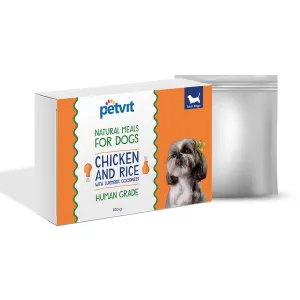 Petvit Chicken Rice Dog Food with Real Chicken Meat, Supports Joint and Bone Health, Enhanced with Antioxidant-Rich Turmeric - Healthy and Nutritional Pet Food | Pack of 16 (100g Each)