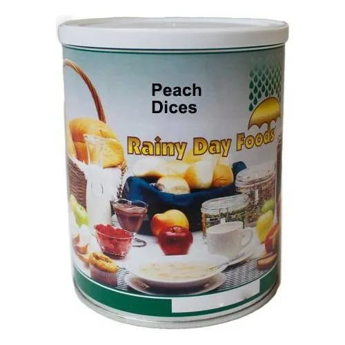 Rainy Day Foods Gluten-Free Peach Dices 14 oz #2.5 Can - 7 Servings