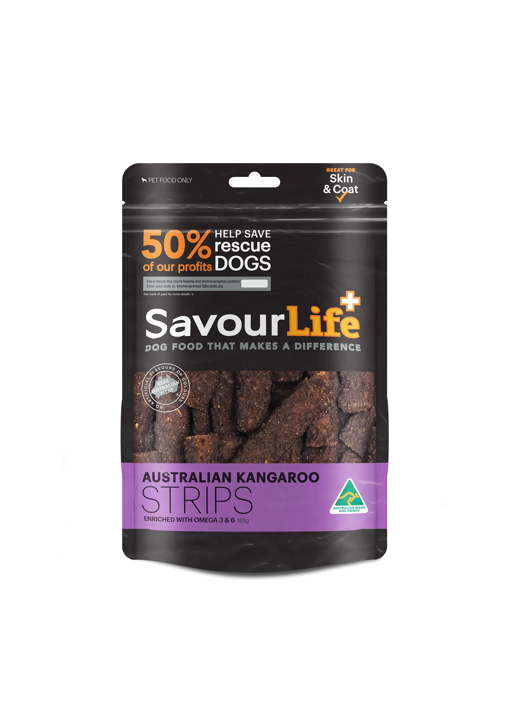 SavourLife Dog Treat Australian Kangaroo Strips 165g