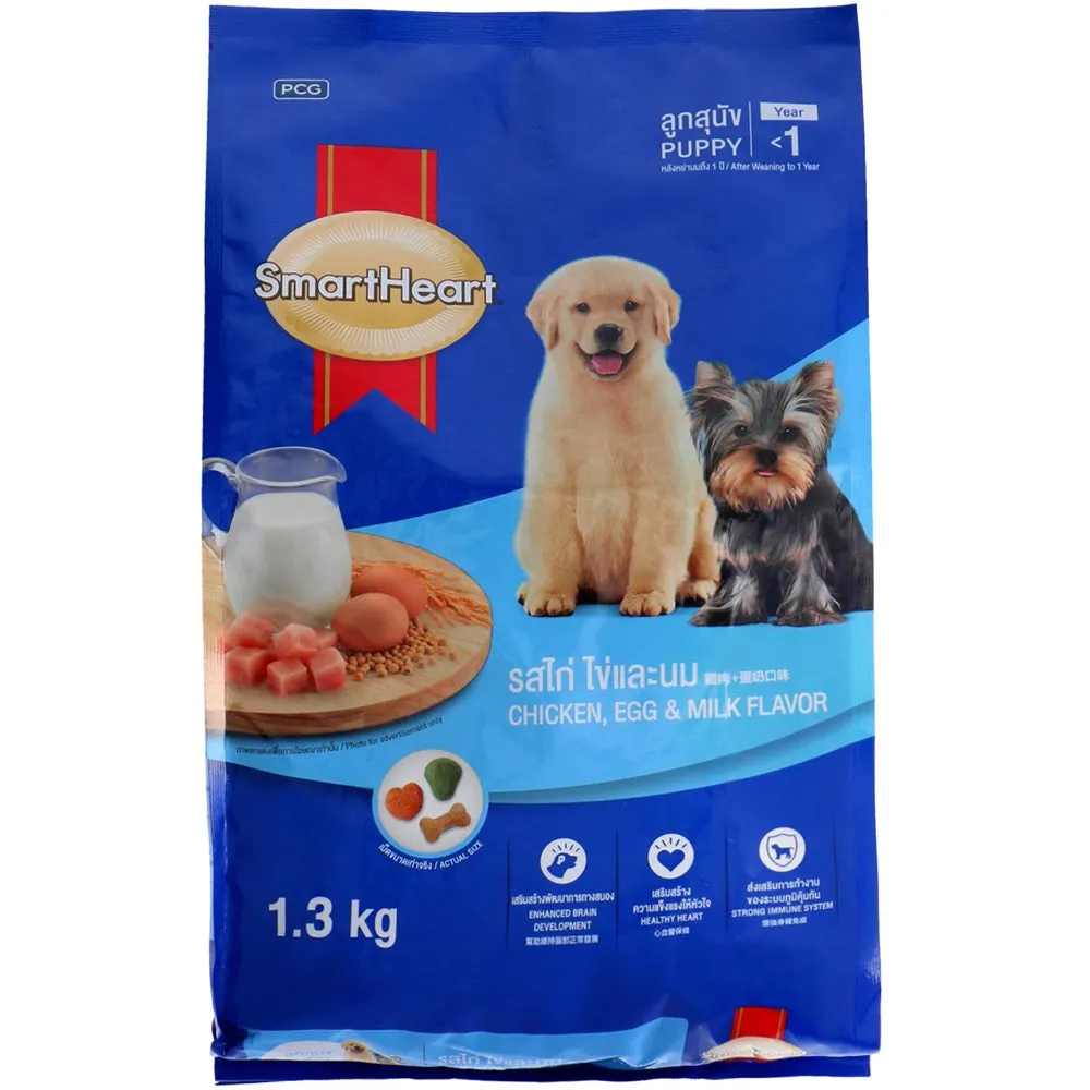 Smartheart Chicken, Egg & Milk Flavor Puppy Dry Dog Food 1.3kg