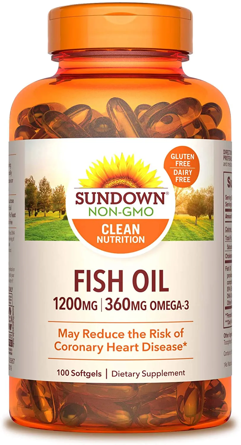 Sundown Fish Oil Extra Strength 1200 mg, 100 Softgels (Packaging May Vary)