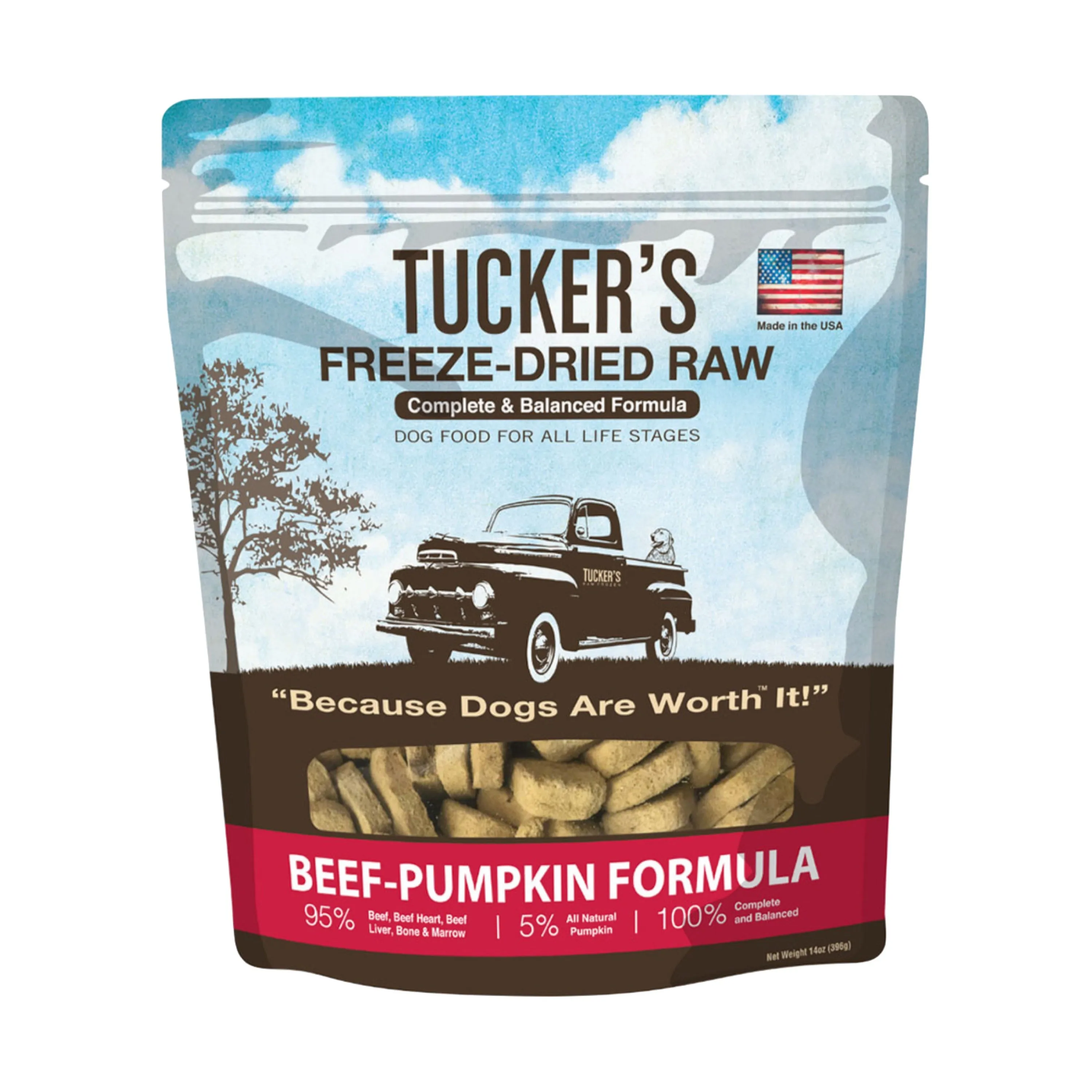 Tucker's Freeze-Dried Raw Beef Pumpkin Recipe Dog Food 14oz