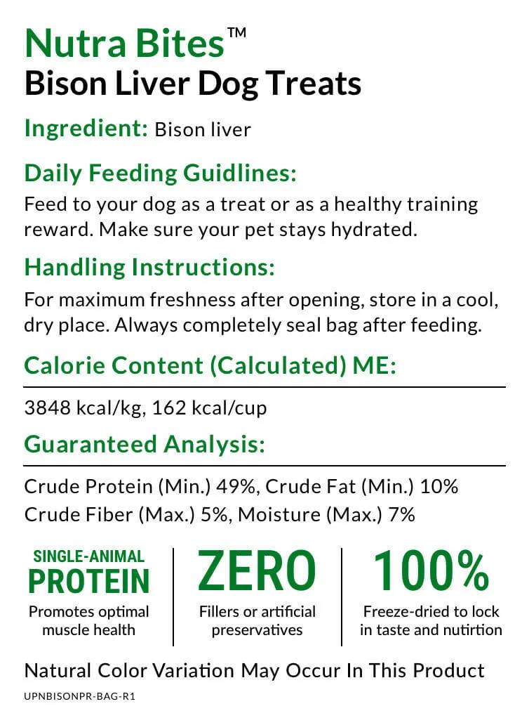 Ultimate Pet Nutrition Nutra Bites Freeze Dried Bison Liver Treats (4 oz)