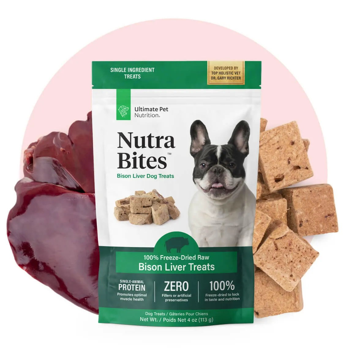 Ultimate Pet Nutrition Nutra Bites Freeze Dried Bison Liver Treats (4 oz)