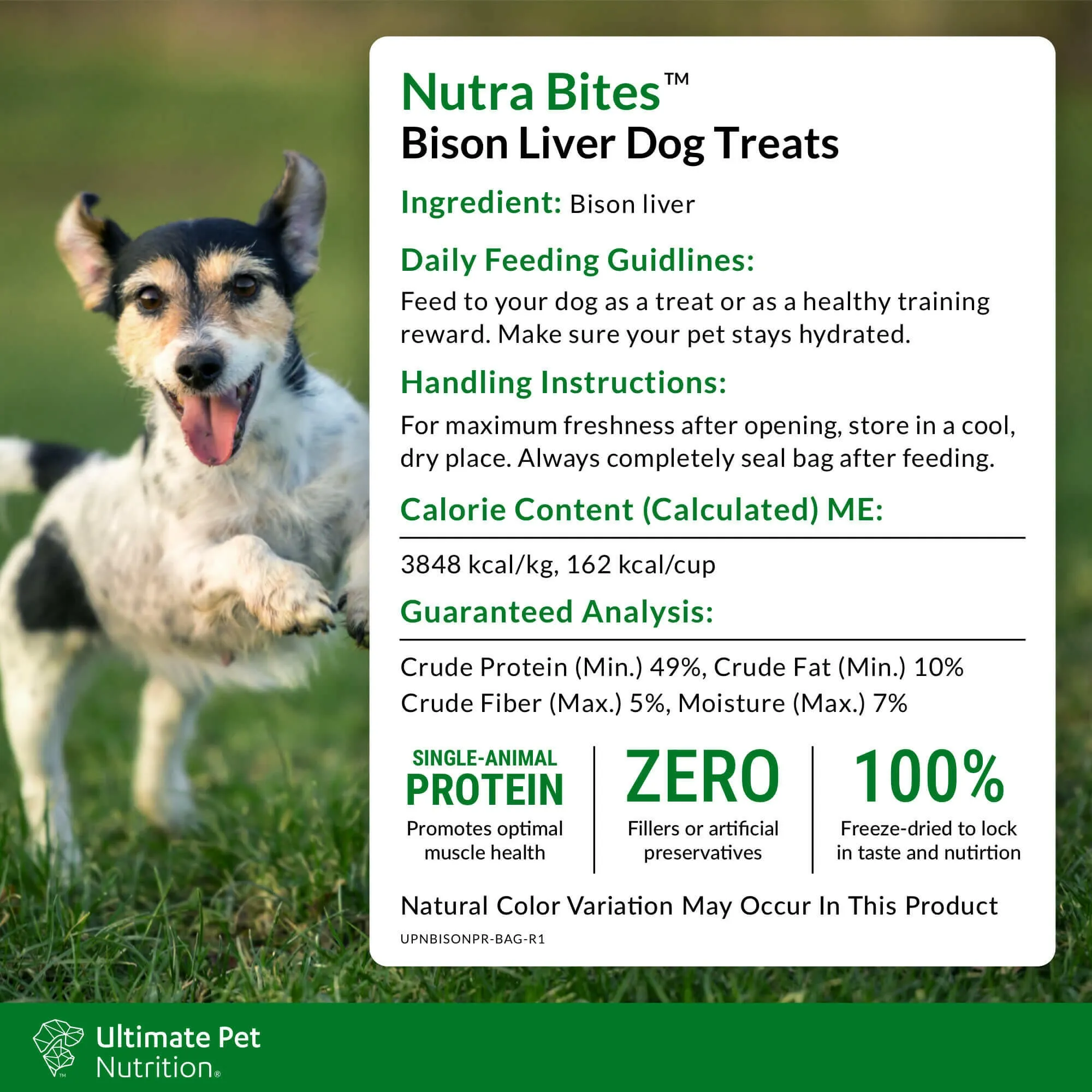 Ultimate Pet Nutrition Nutra Bites Freeze Dried Bison Liver Treats (4 oz)