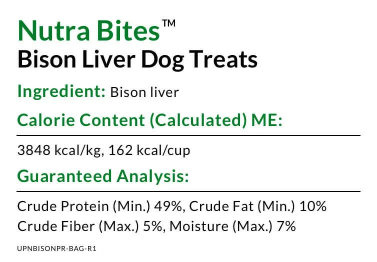 Ultimate Pet Nutrition Nutra Bites Freeze Dried Bison Liver Treats (4 oz)