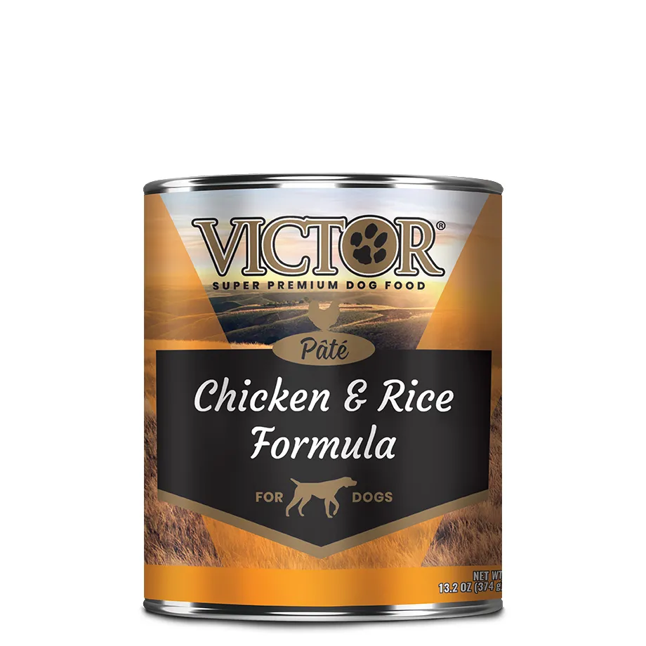 Victor Chicken & Rice Formula “Pate” Dog Food - Canned, 12/13.2 Oz. Cans