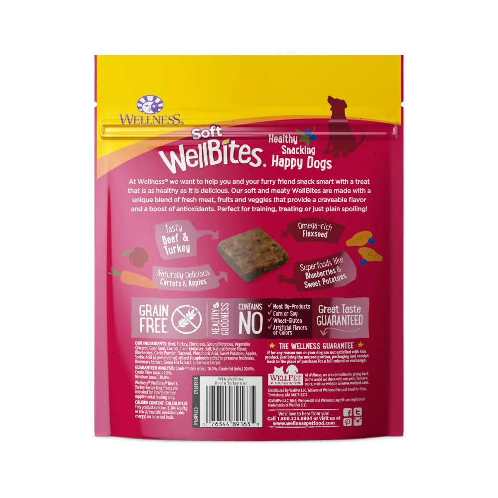 Wellness Soft WellBites Beef & Turkey Recipe Grain Free Dog Treats 6oz