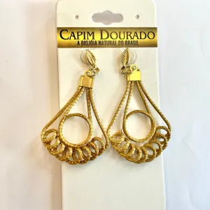 World Design Capim Dourado Gold Grass Earrings