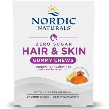 Zero Sugar Hair & Skin Gummy Chews 27 ct by Nordic Naturals